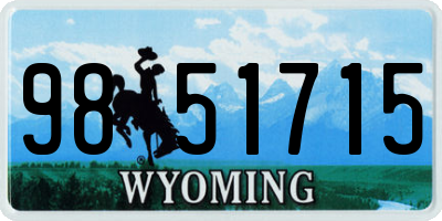 WY license plate 9851715