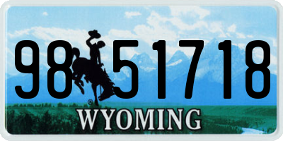 WY license plate 9851718