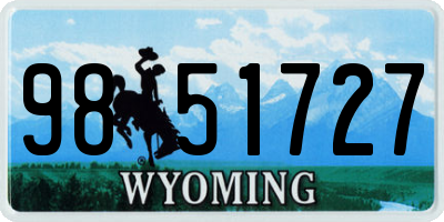 WY license plate 9851727