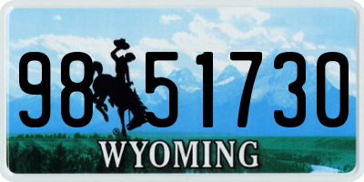 WY license plate 9851730