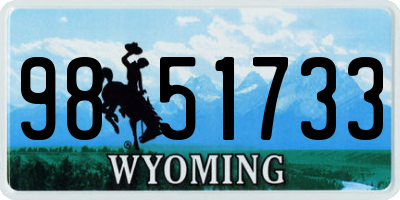 WY license plate 9851733