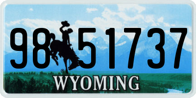 WY license plate 9851737
