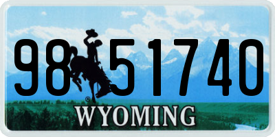 WY license plate 9851740