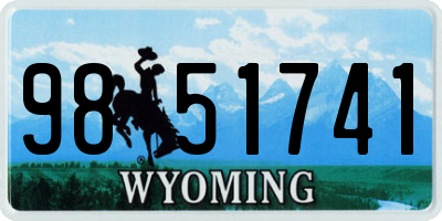 WY license plate 9851741