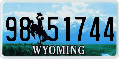 WY license plate 9851744