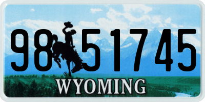 WY license plate 9851745