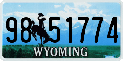 WY license plate 9851774