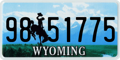 WY license plate 9851775
