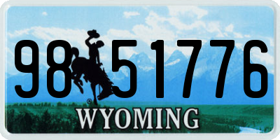 WY license plate 9851776