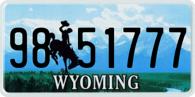 WY license plate 9851777
