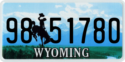 WY license plate 9851780