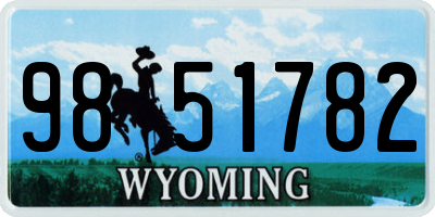 WY license plate 9851782