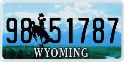 WY license plate 9851787