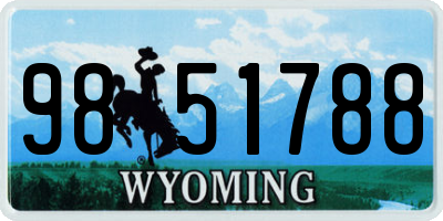 WY license plate 9851788
