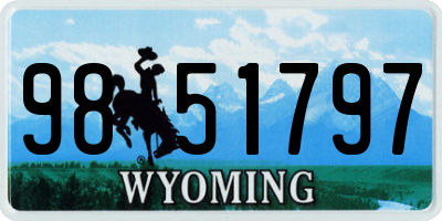 WY license plate 9851797