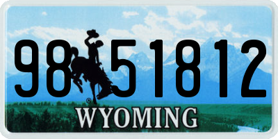 WY license plate 9851812
