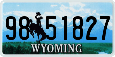 WY license plate 9851827