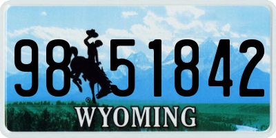 WY license plate 9851842