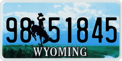 WY license plate 9851845