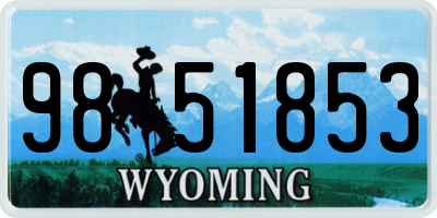WY license plate 9851853