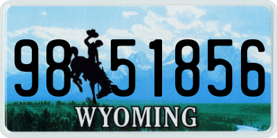 WY license plate 9851856
