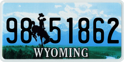 WY license plate 9851862