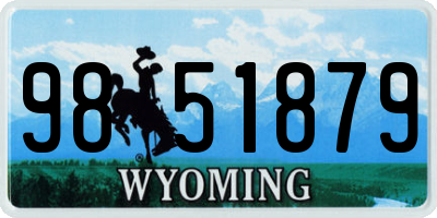 WY license plate 9851879