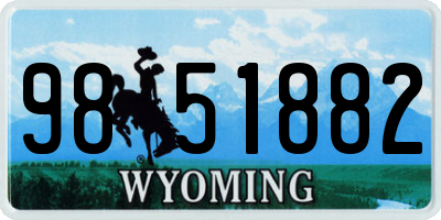 WY license plate 9851882