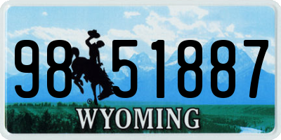 WY license plate 9851887