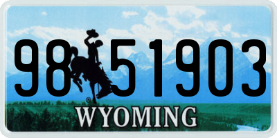 WY license plate 9851903