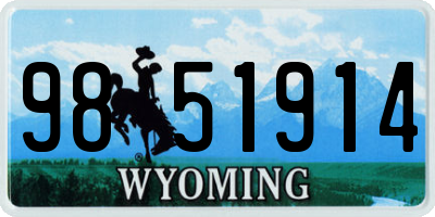 WY license plate 9851914