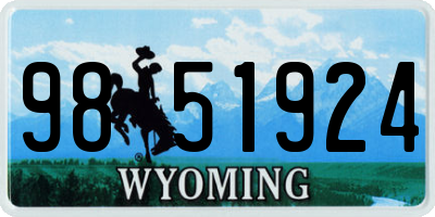 WY license plate 9851924