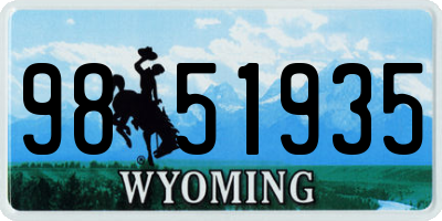 WY license plate 9851935