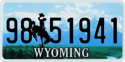 WY license plate 9851941