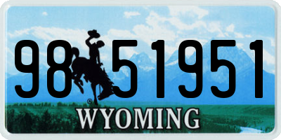 WY license plate 9851951