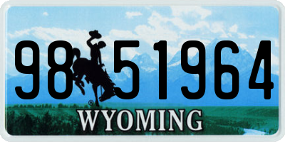 WY license plate 9851964