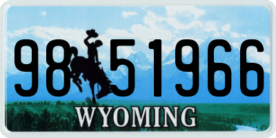 WY license plate 9851966