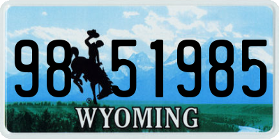 WY license plate 9851985