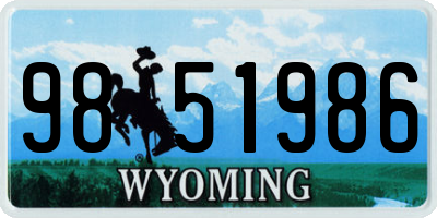 WY license plate 9851986