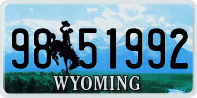 WY license plate 9851992