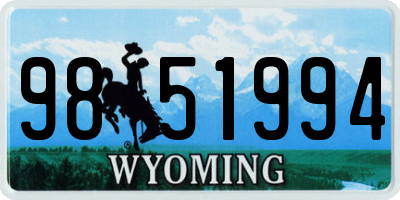 WY license plate 9851994