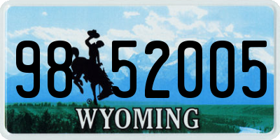 WY license plate 9852005