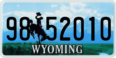 WY license plate 9852010