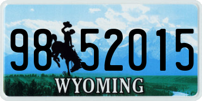 WY license plate 9852015