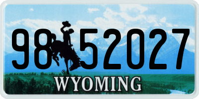 WY license plate 9852027