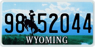 WY license plate 9852044