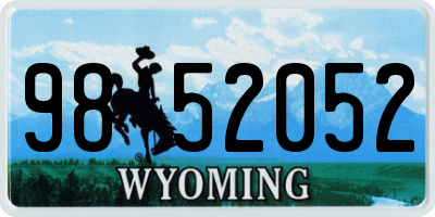 WY license plate 9852052