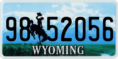 WY license plate 9852056
