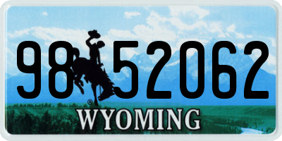 WY license plate 9852062