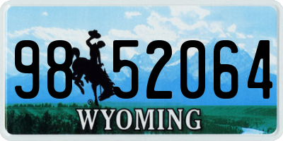 WY license plate 9852064